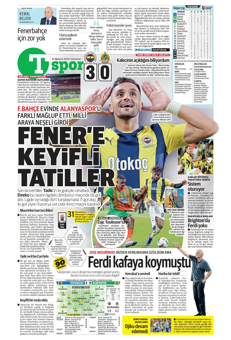 "Zirveye çek kaptan" | Sporun manşetleri (31 Ağustos 2024) - 23 "Zirveye çek kaptan" | Sporun manşetleri (31 Ağustos 2024) - 23
