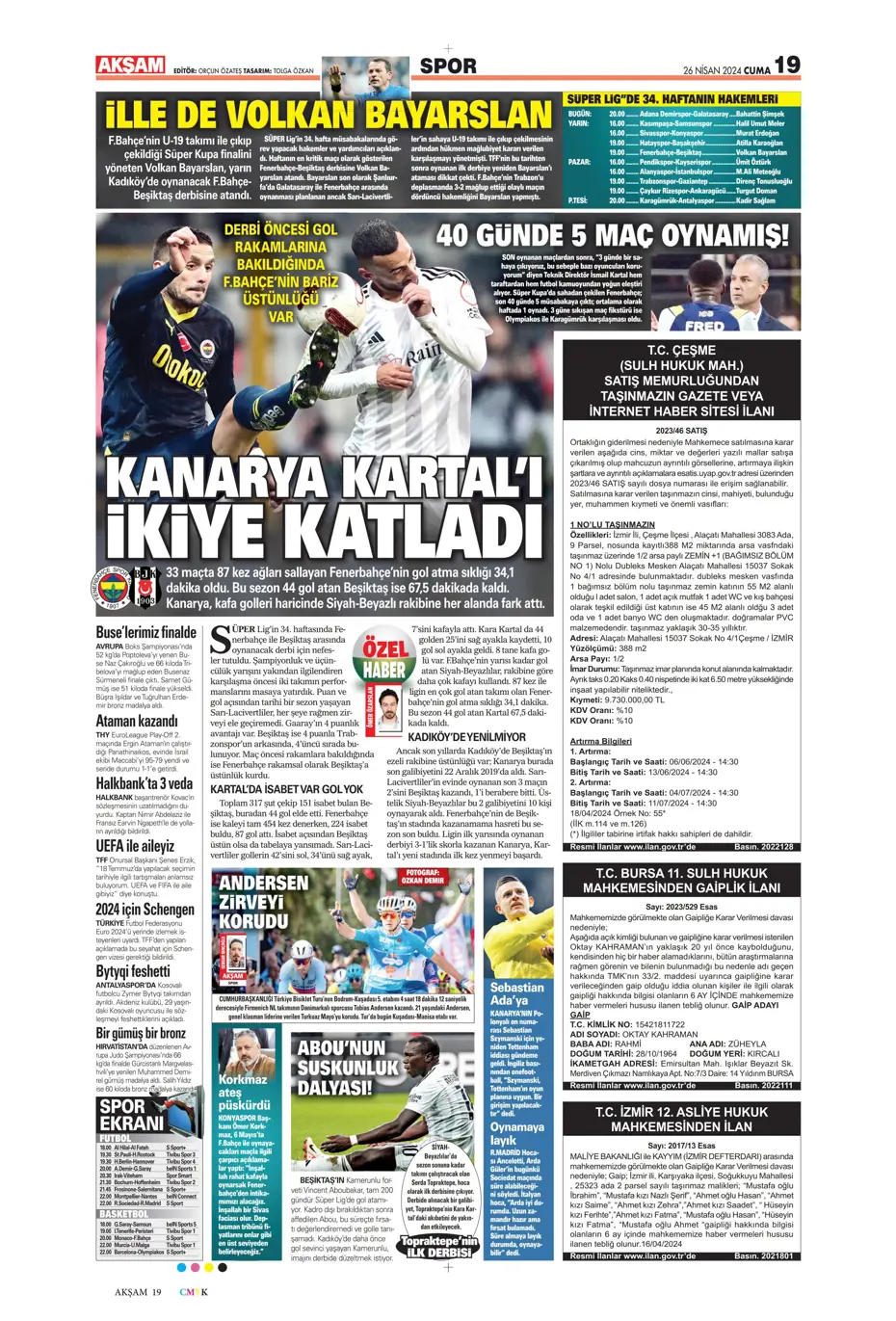"Osayi Samuel'e 12 milyon euro" | Sporun manşetleri - 2