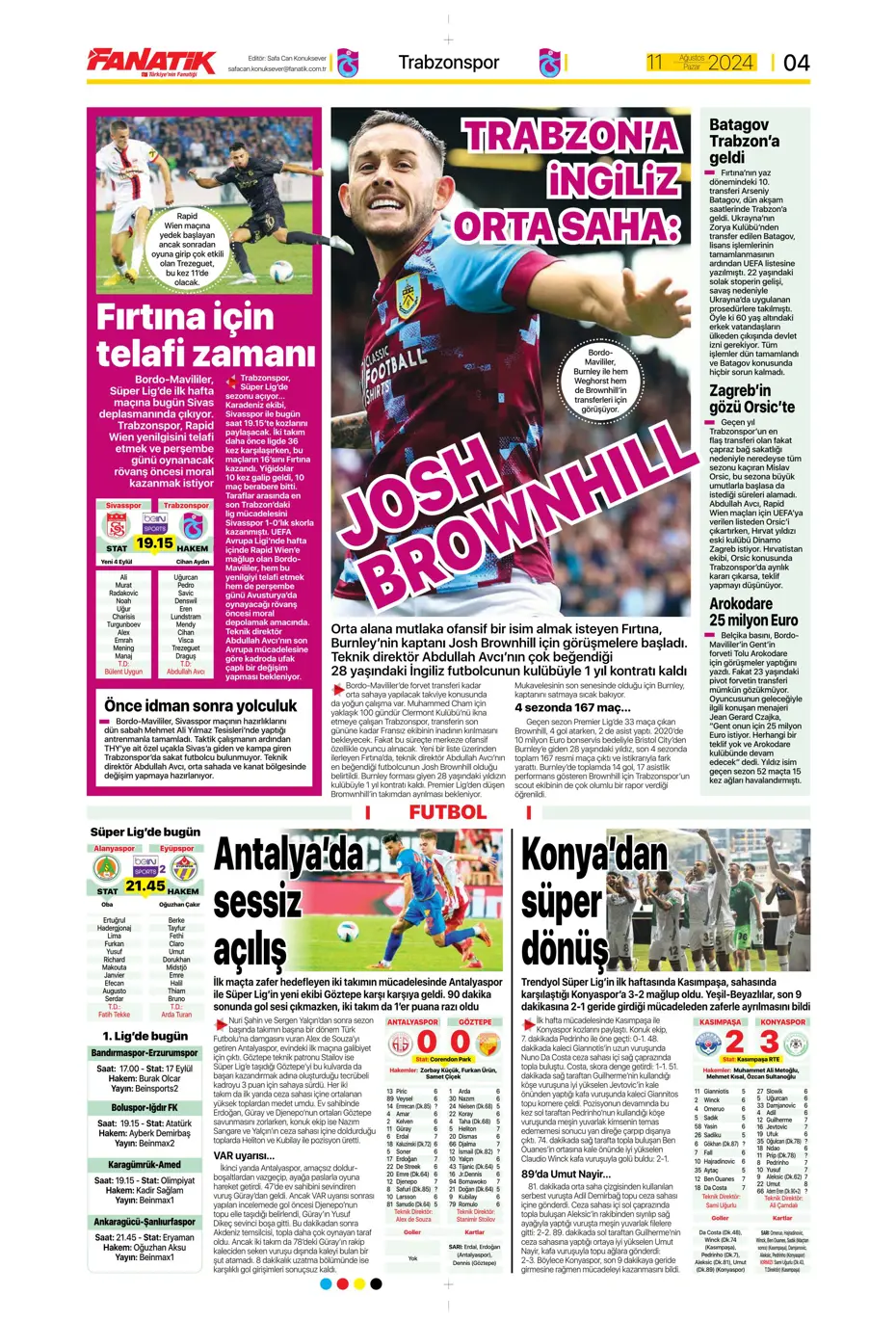"Mou varsa fire yok" | Sporun manşetleri (11 Ağustos 2024) - 7