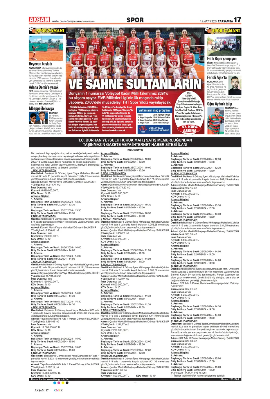 "Mourinho'ya 100 milyon euro" | Sporun manşetleri (15 Mayıs 2024) - 3