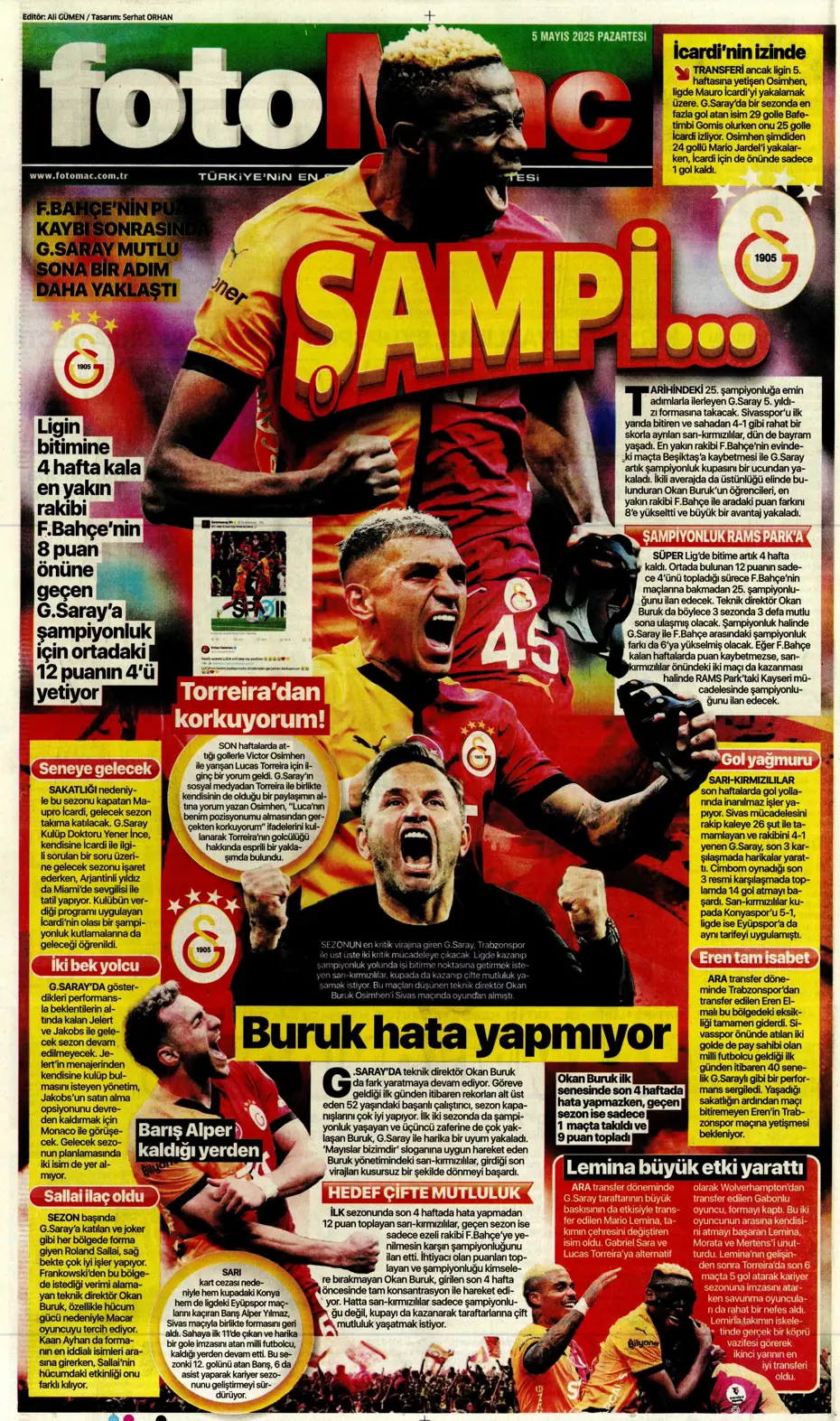 "Hayallere Kartal pençesi" | Sporun manşetleri - 18