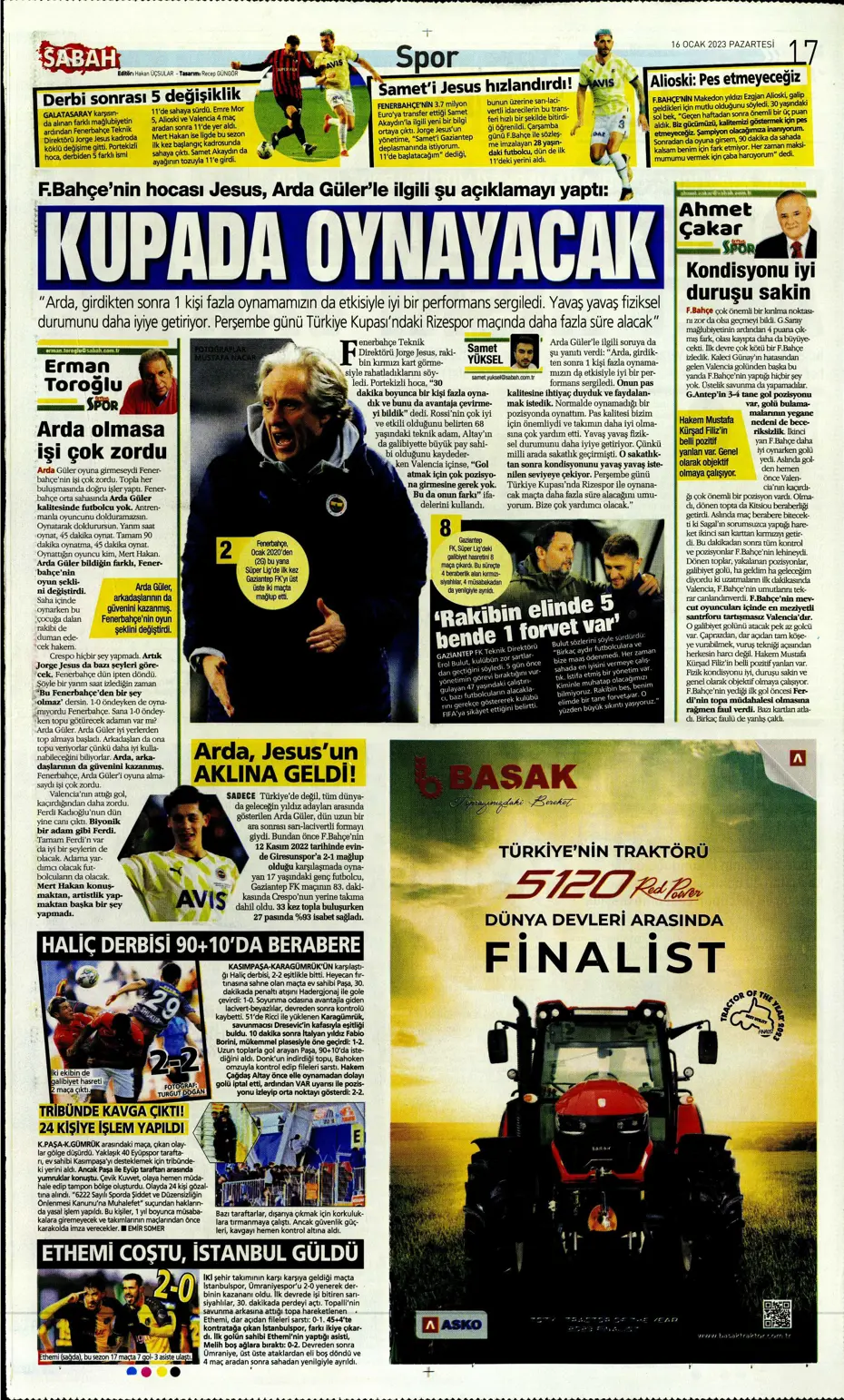 Sporun Manşetleri (16 Ocak 2023) - 33