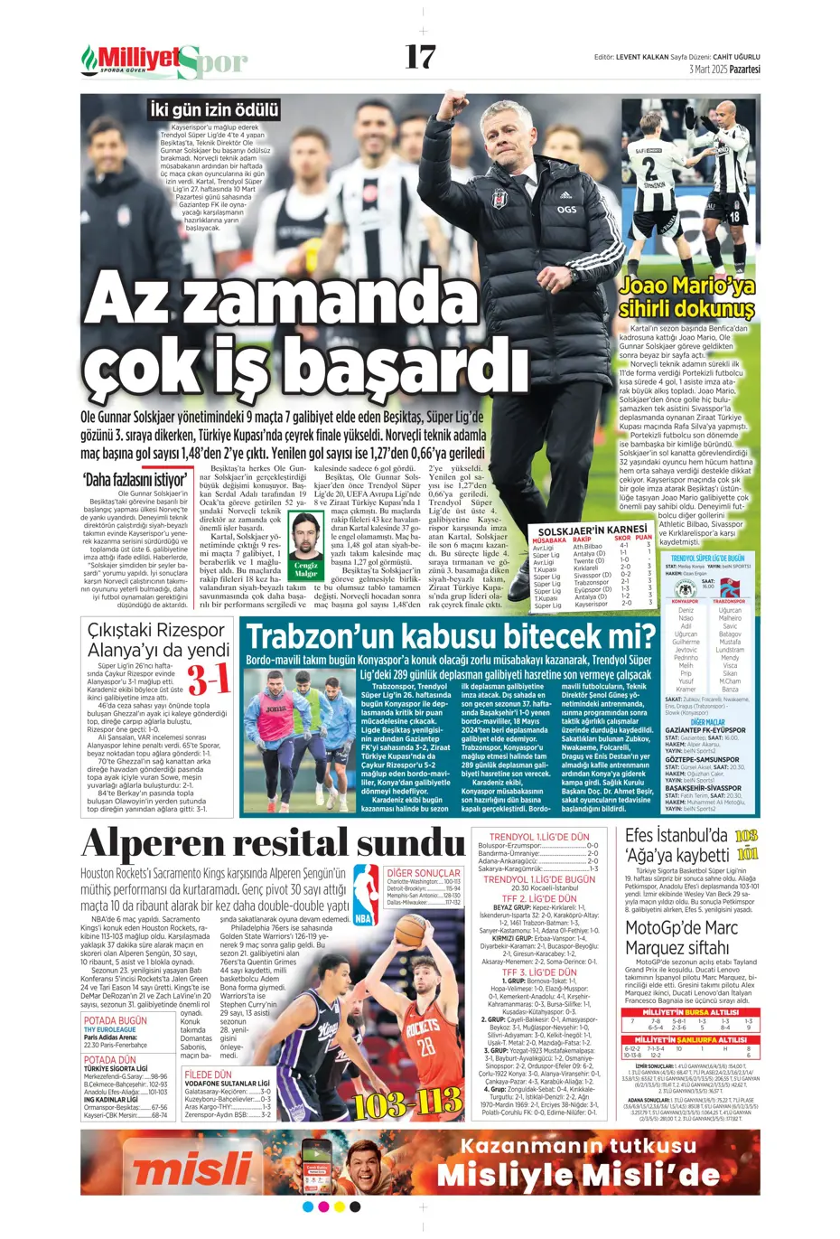 "Zirvede fark 4" | Sporun manşetleri - 21