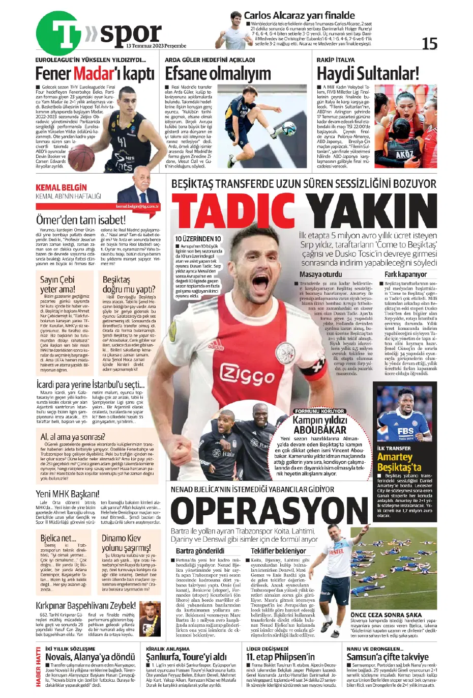 "Aslan Thiago" | Sporun manşetleri (13 Temmuz 2023) - 23