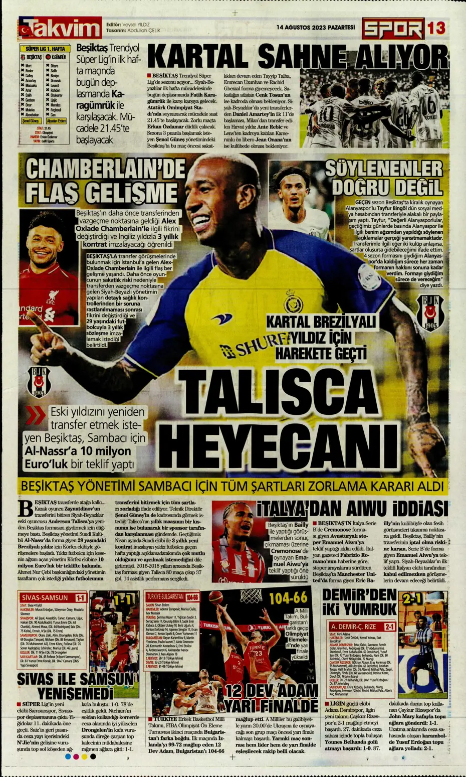 "Talisca için ilk teklif" | Sporun Manşetleri (14 Ağustos 2023) - 32
