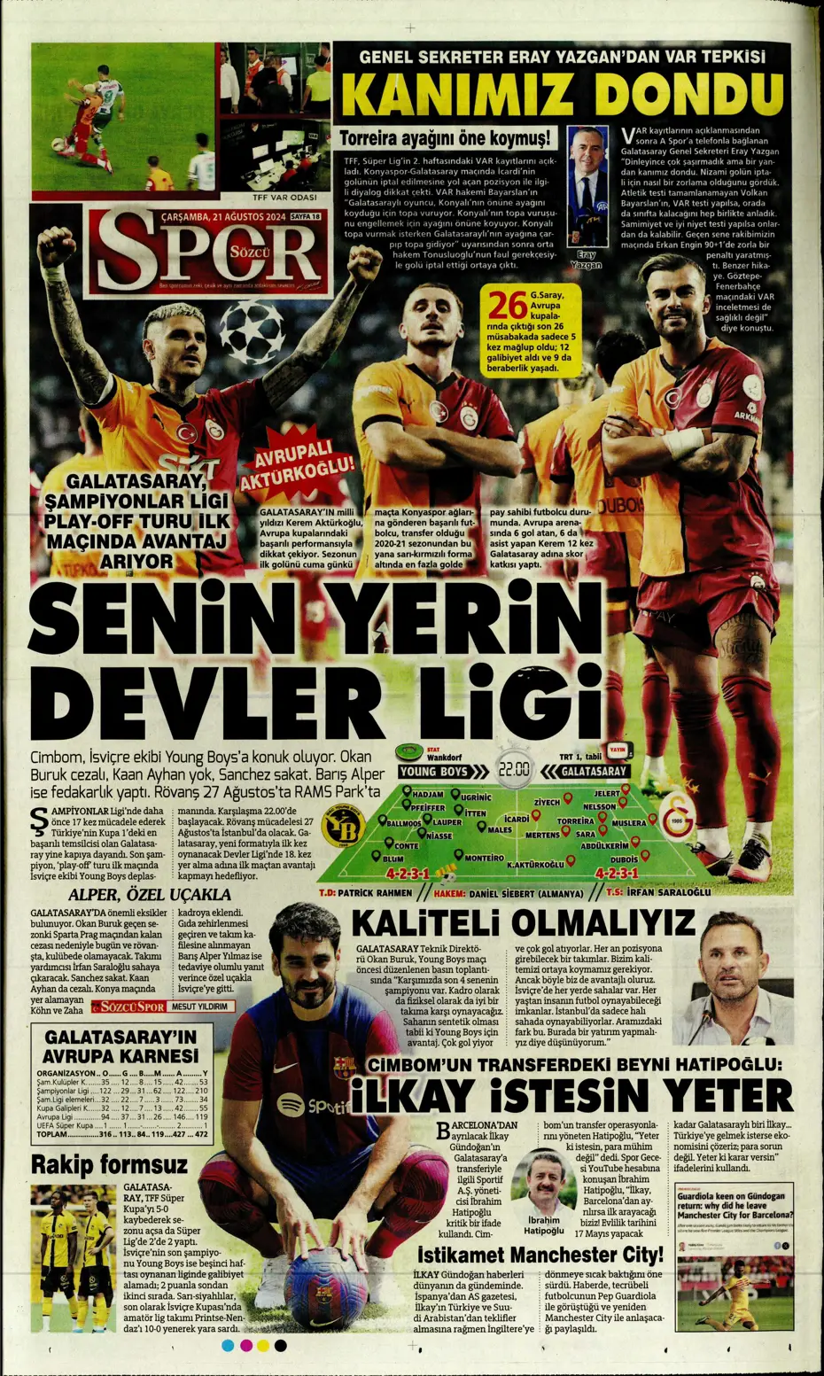 "Dev plan Anderson Talisca" | Sporun manşetleri - 27