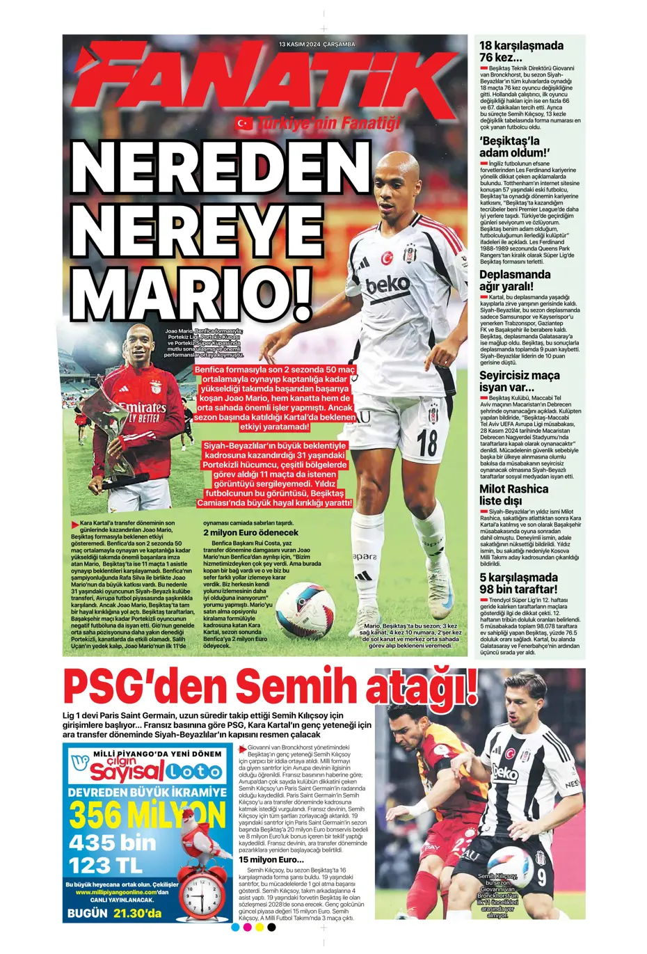 "Mario Branco'dan Fenerbahçe'ye 3 yıldız" | Sporun manşetleri - 6