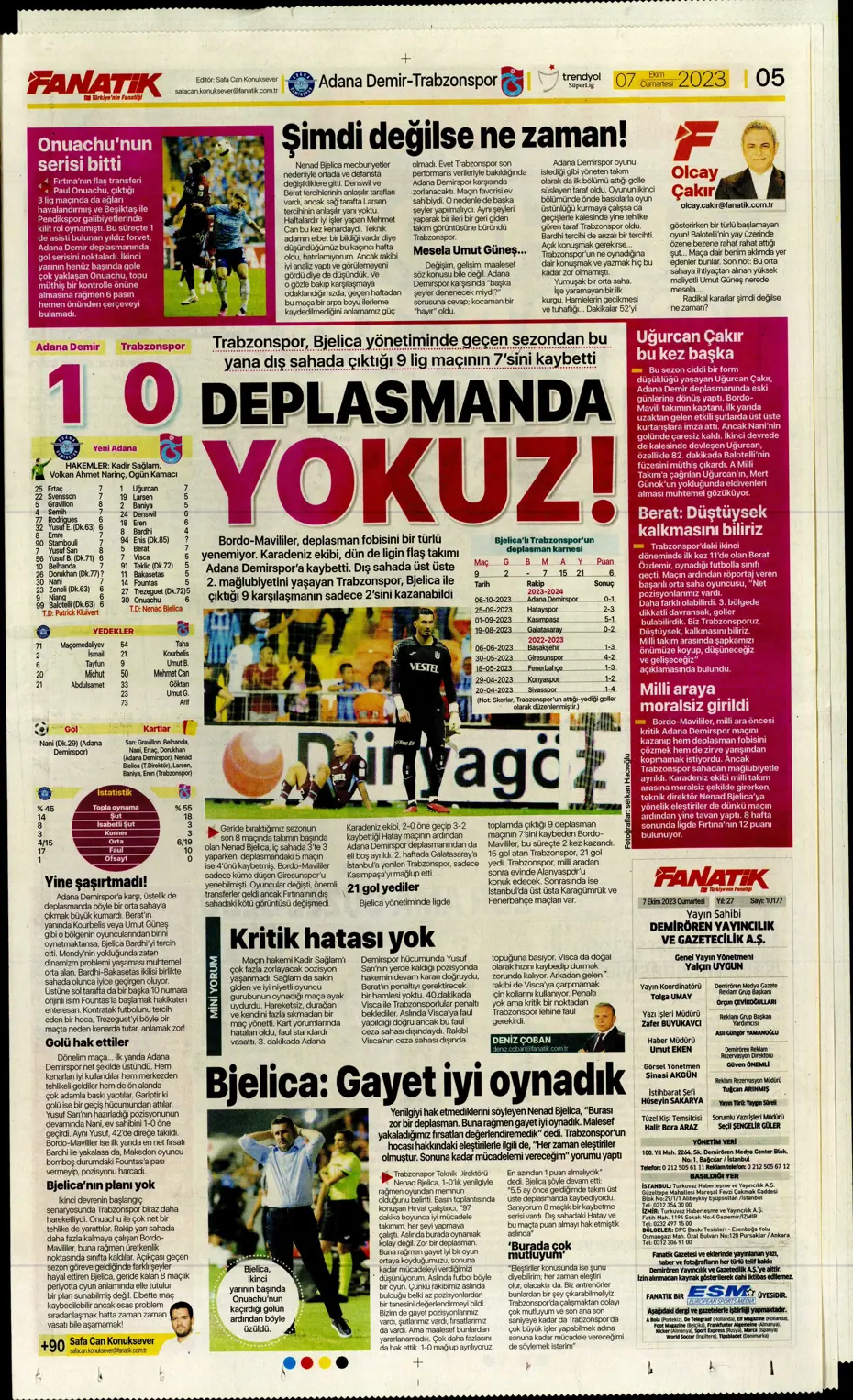 "Şok eden Nelsson iddiası" | Sporun manşetleri (7 Ekim 2023) - 8 "Şok eden Nelsson iddiası" | Sporun manşetleri (7 Ekim 2023) - 8