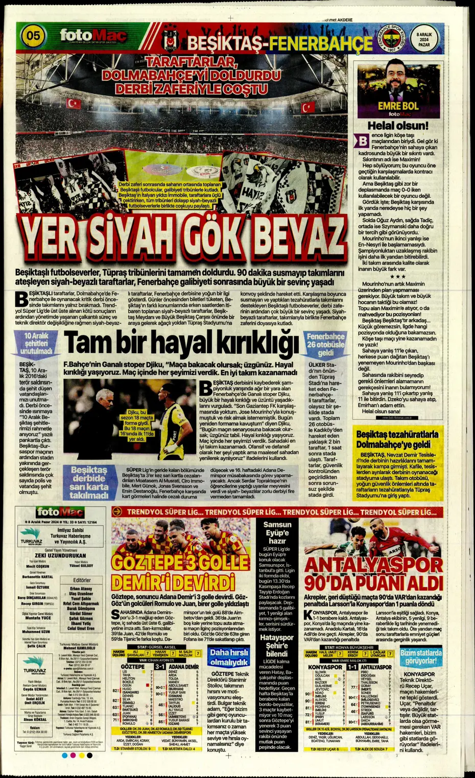 "Derbider Mourinho" | Sporun manşetleri - 11 "Derbider Mourinho" | Sporun manşetleri - 11