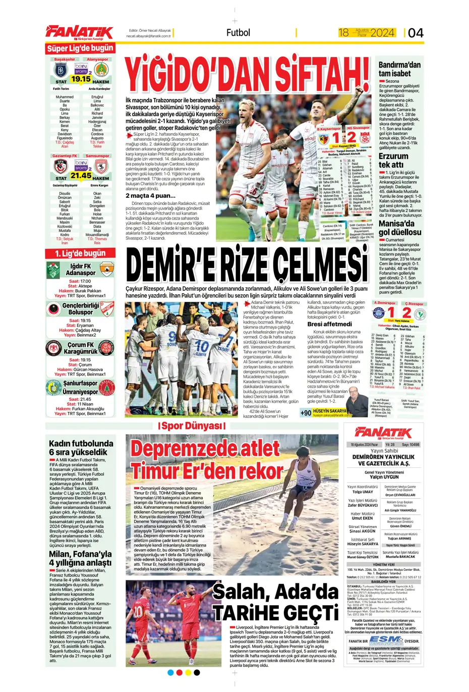 "Aslan'da Ziyech bilmecesi" | Sporun manşetleri (18 Ağustos 2024) - 7 "Aslan'da Ziyech bilmecesi" | Sporun manşetleri (18 Ağustos 2024) - 7