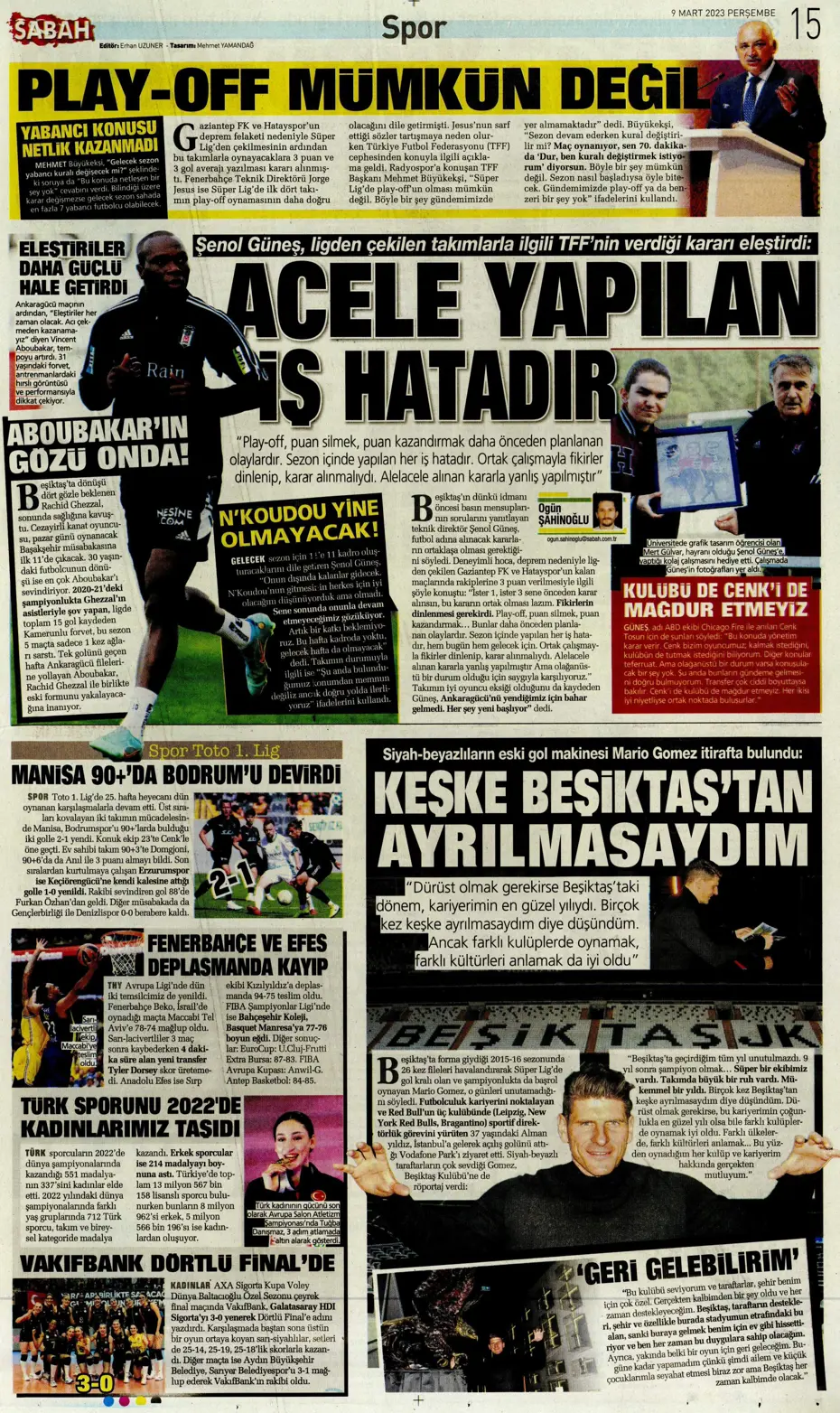 "Avrupa'yı fethedelim" - Sporun manşetleri - 26