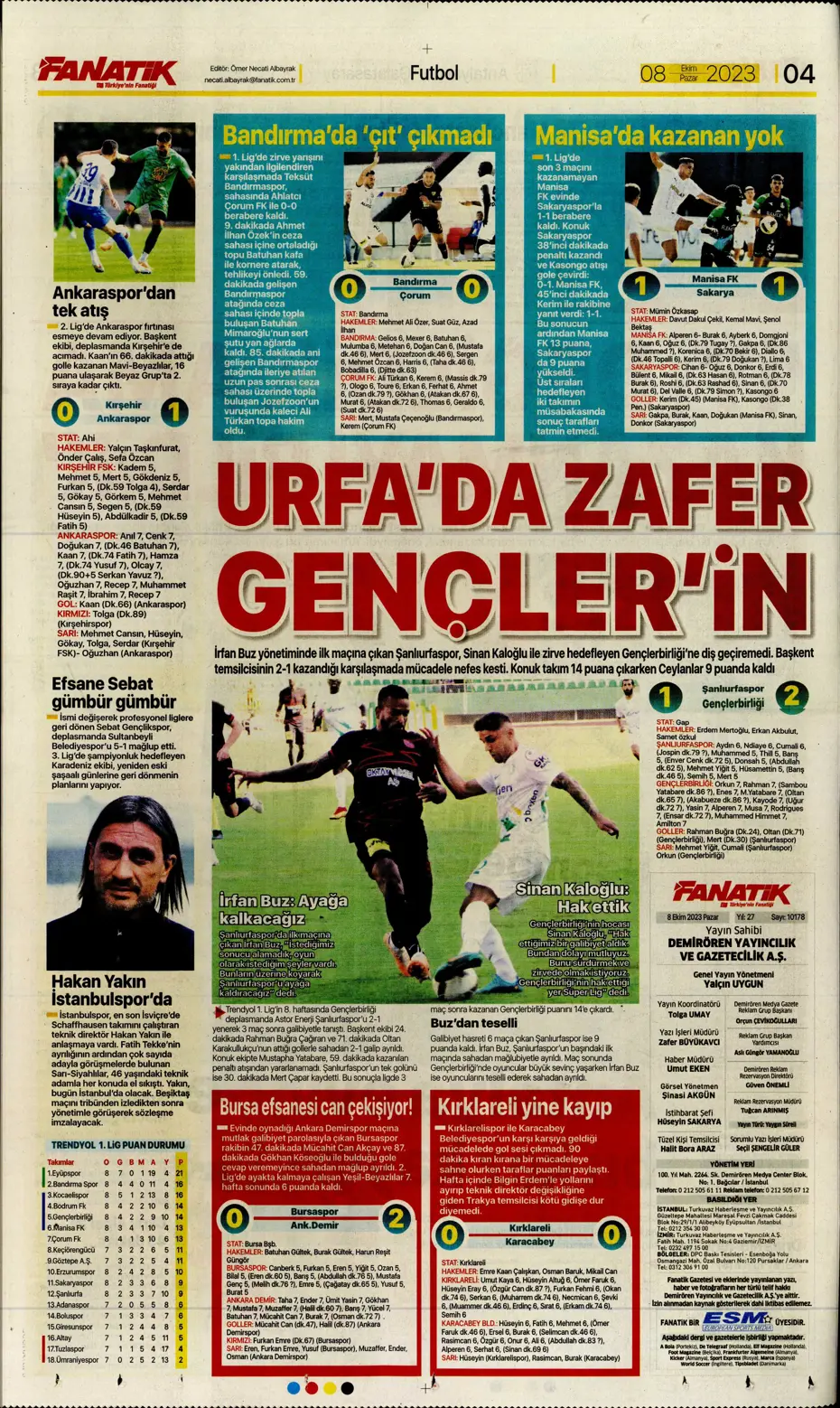 "Bjelica gidiyor, Avcı geliyor" | Sporun manşetleri (8 Ekim 2023) - 8