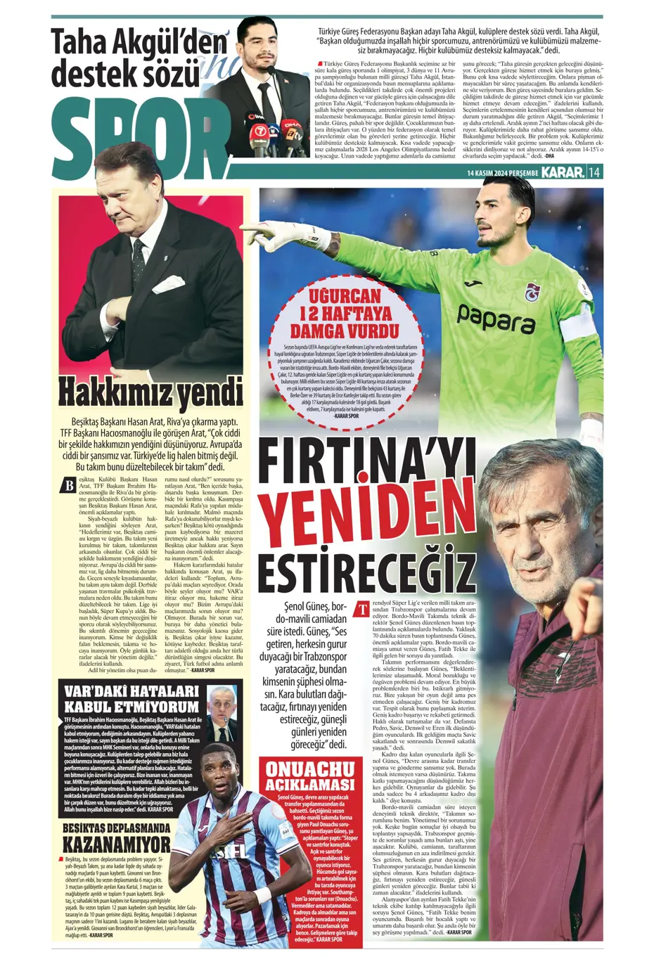 "Talisca'dan yeşil ışık" | Sporun manşetleri (14 Kasım 2024) - 20 "Talisca'dan yeşil ışık" | Sporun manşetleri (14 Kasım 2024) - 20