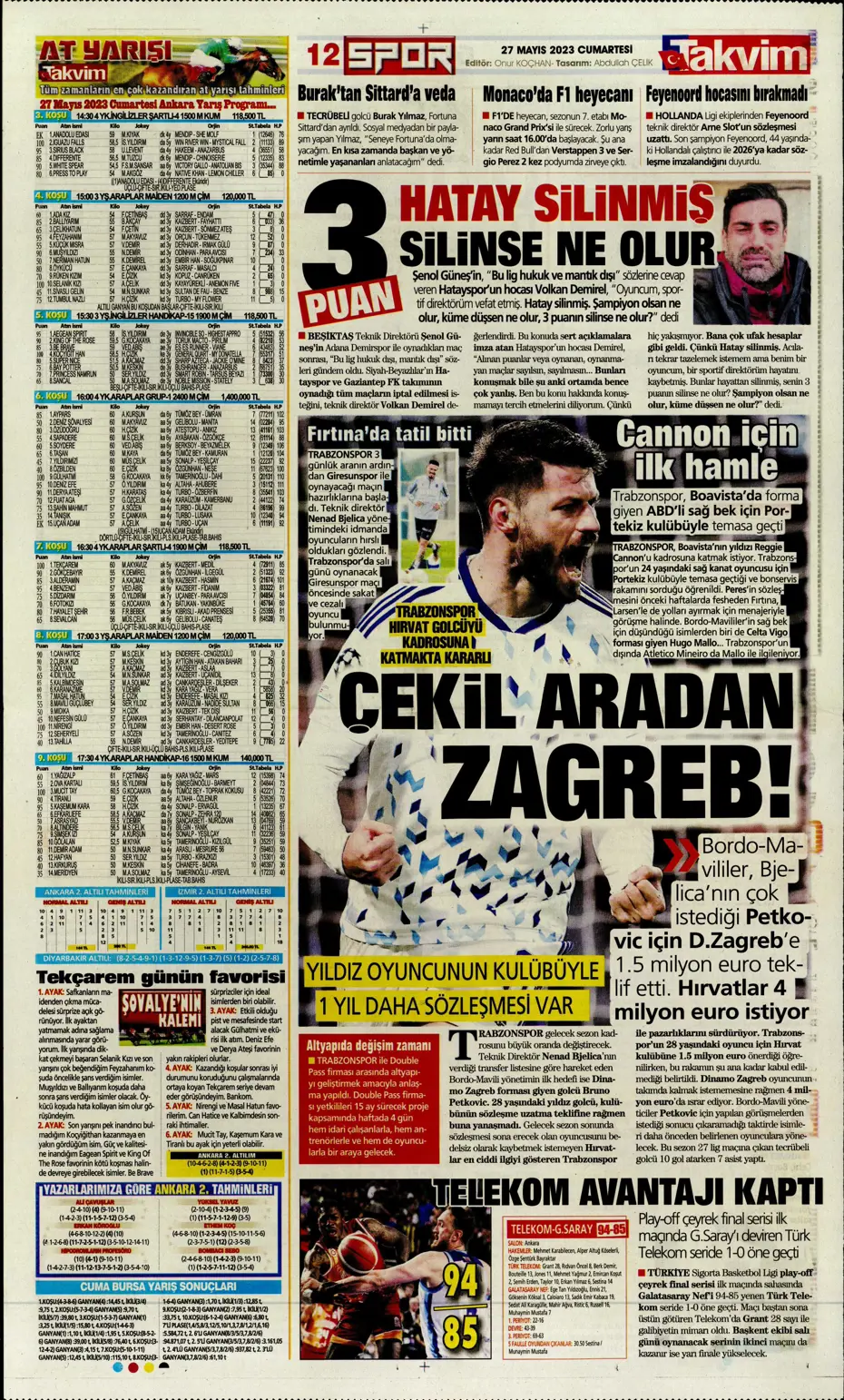 "4 geliyor, 3 gidiyor" | Sporun manşetleri (27 Mayıs 2023) - 16