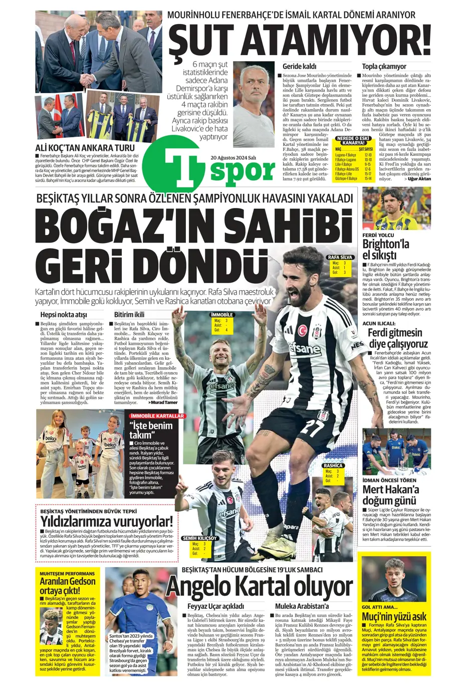 "Fenerbahçe'de değişim zamanı" | Sporun manşetleri (20 Ağustos 2024) - 32