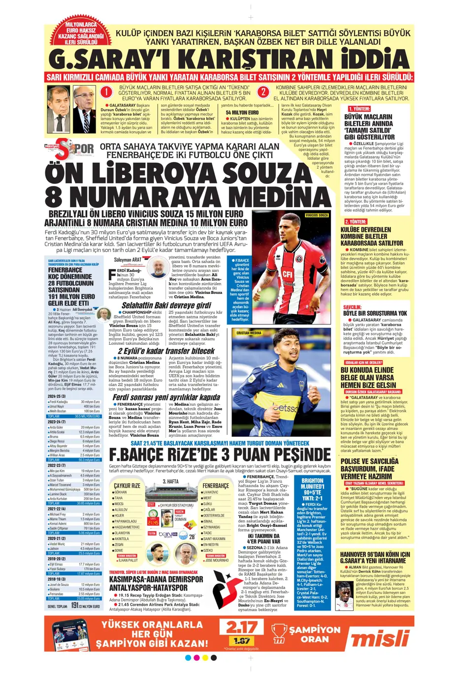 "Fenerbahçe'den yıldız bombardımanı" | Sporun manşetleri - 17 "Fenerbahçe'den yıldız bombardımanı" | Sporun manşetleri - 17