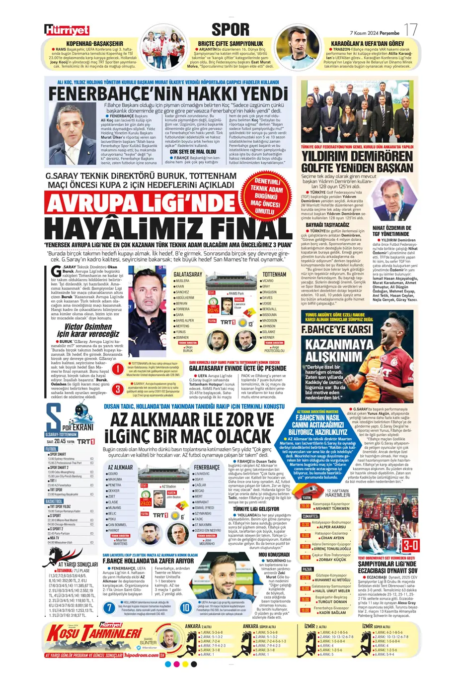 "Fenerbahçe'den Boca Juniors'a rest" | Sporun manşetleri (7 Kasım 2024) - 14