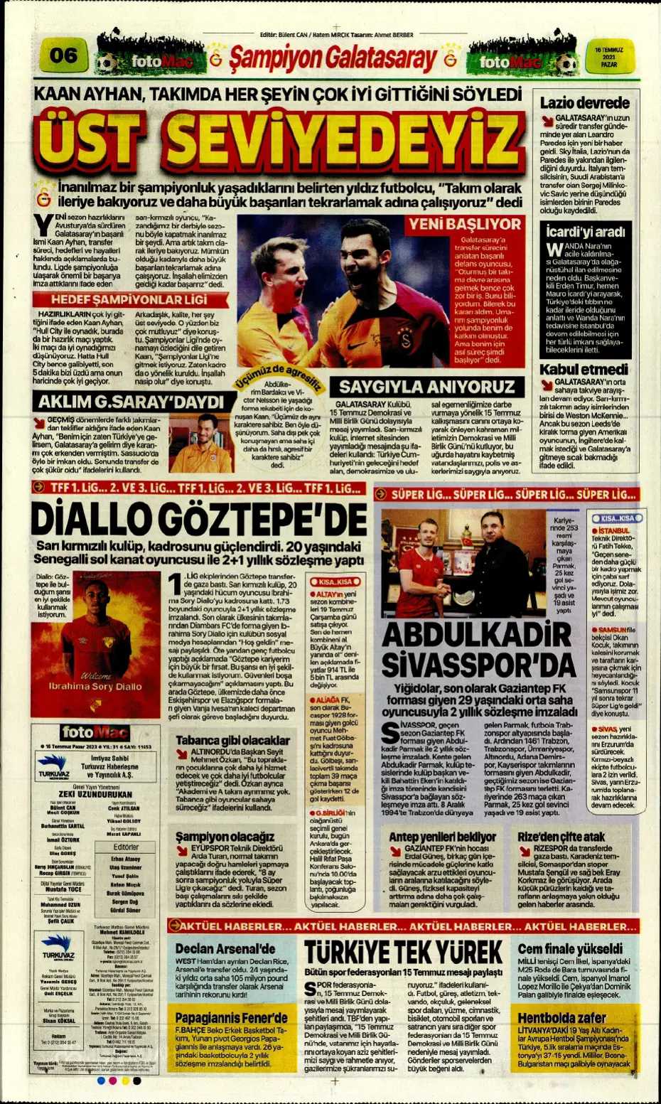 "Kale artık Livakovic'in" | Sporun Manşetleri - 9