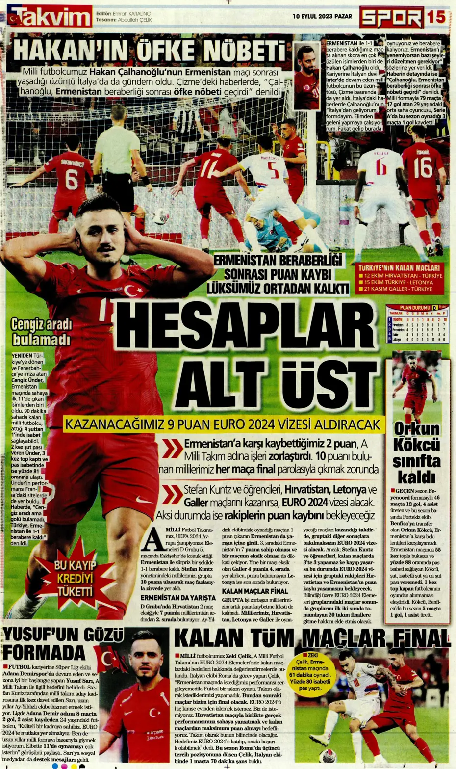 "Kuntz gidiyor, Avcı geliyor" | Sporun manşetleri (10 Eylül 2023) - 35