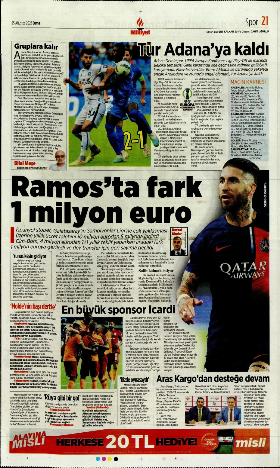 "Fenerbahçe'den 5'i 1 yerde" | Sporun manşetleri (25 Ağustos 2023) - 27