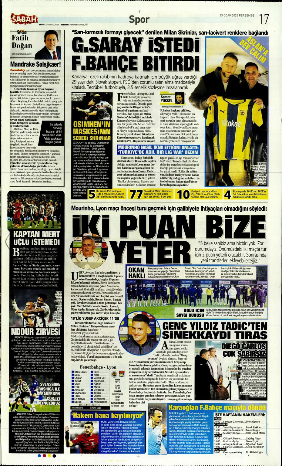 "Kartal şovla döndü" | Sporun manşetleri - 28 "Kartal şovla döndü" | Sporun manşetleri - 28