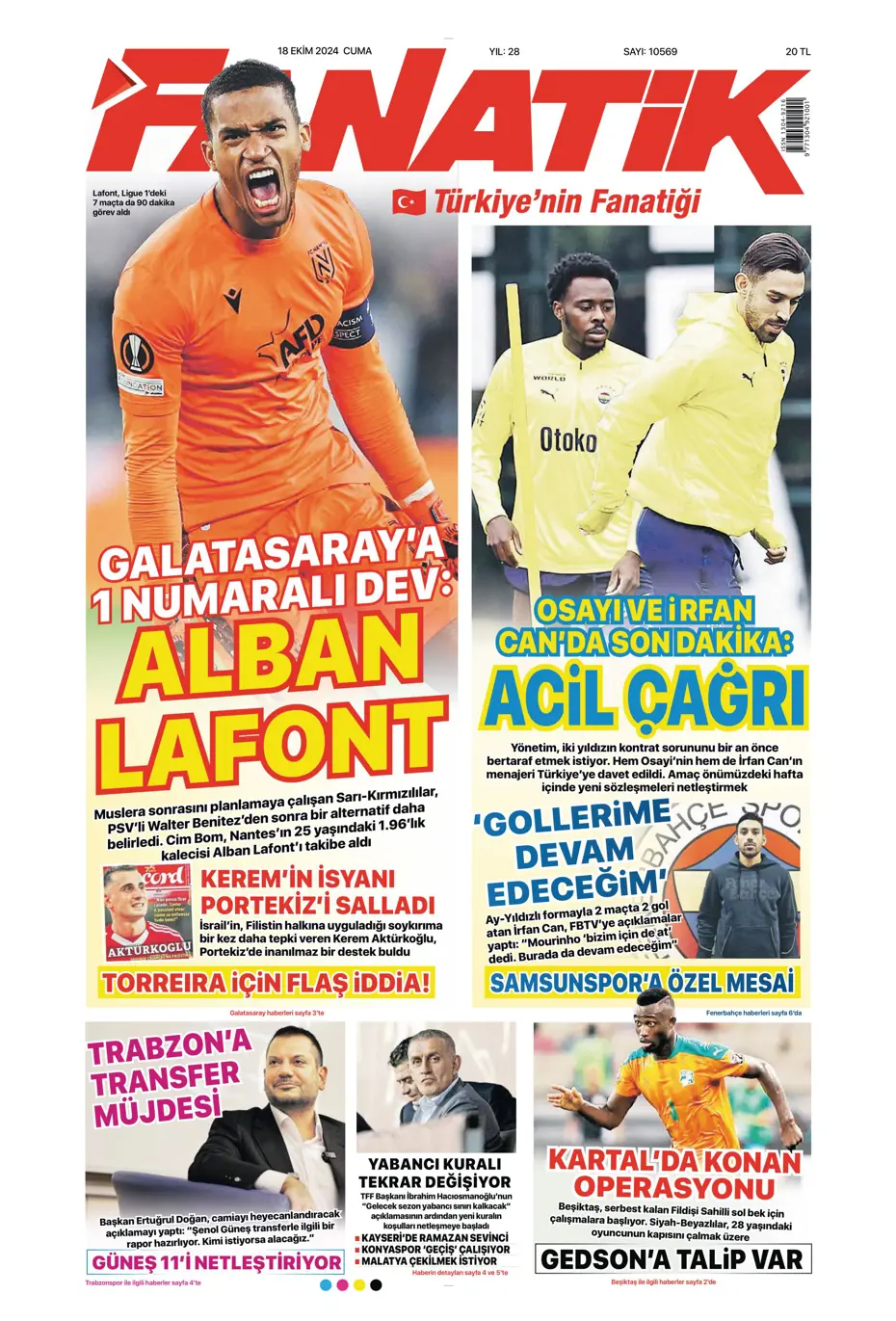 "Fenerbahçe'ye 1 milyar euroluk bomba" | Sporun manşetleri (18 Ekim 2024) - 3