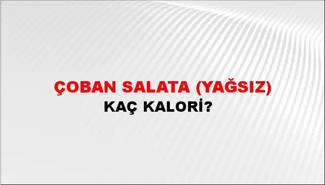 Çoban Salata (Yağsız) Çoban Salata (Yağsız)