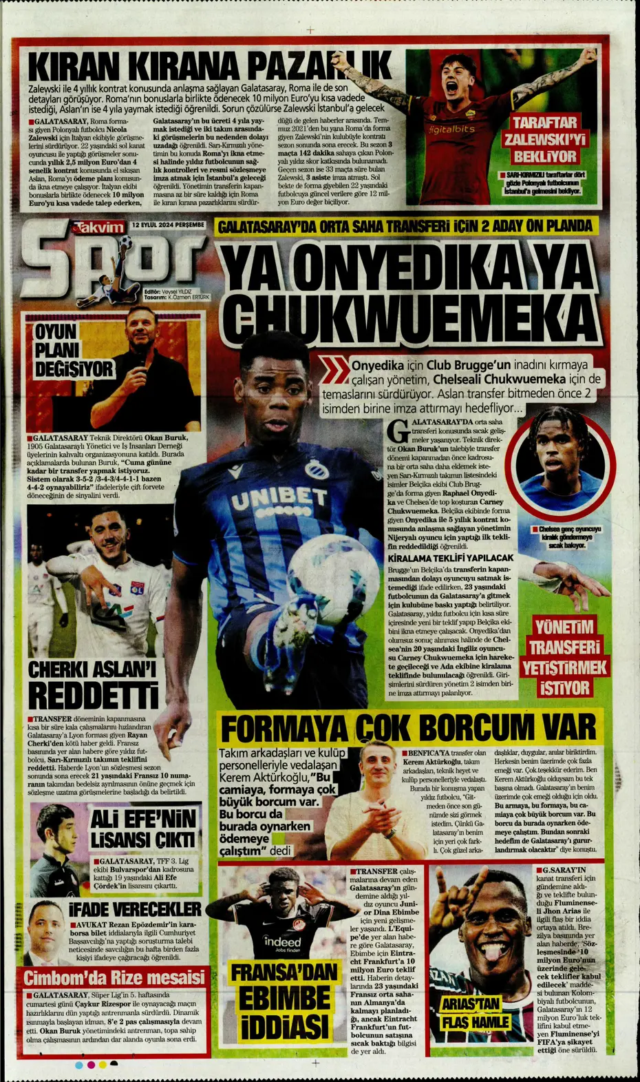 "12 milyon Euro'ya Cim Bom'da" | Sporun manşetleri (12 Eylül 2024) - 32 "12 milyon Euro'ya Cim Bom'da" | Sporun manşetleri (12 Eylül 2024) - 32