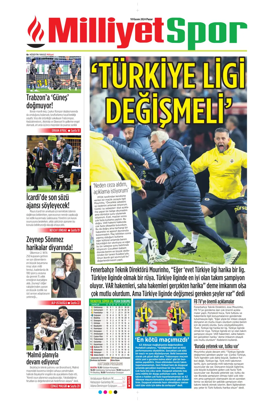 "Cimbom devleri gölgesinde bıraktı" | Sporun manşetleri (10 Kasım 2024) - 15