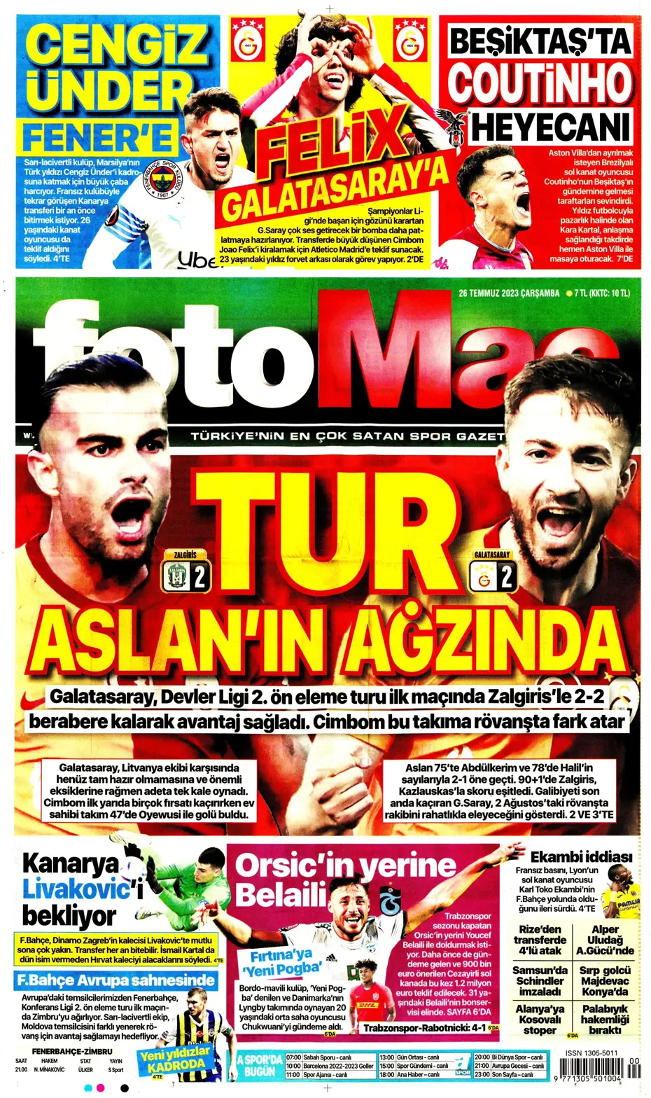 "Beşiktaş'ın istediği Rebic Fenerbahçe'ye" | Sporun manşetleri (26 Temmuz 2023) - 11