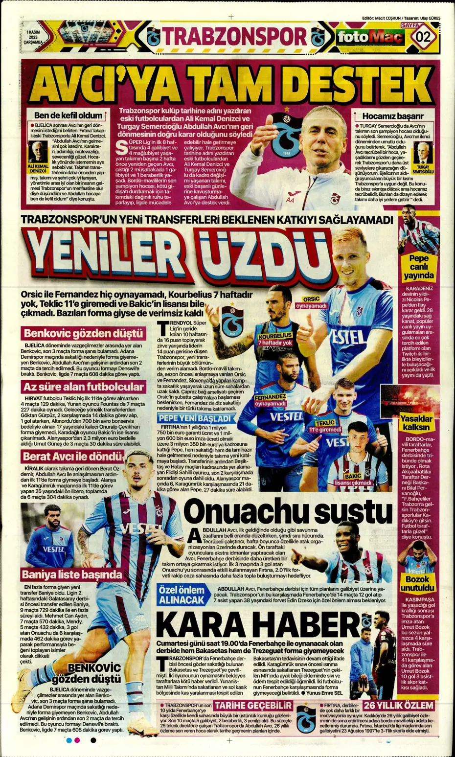 "Krunic Fenerbahçe'ye kaldı" | Sporun manşetleri (1 Kasım 2023) - 12