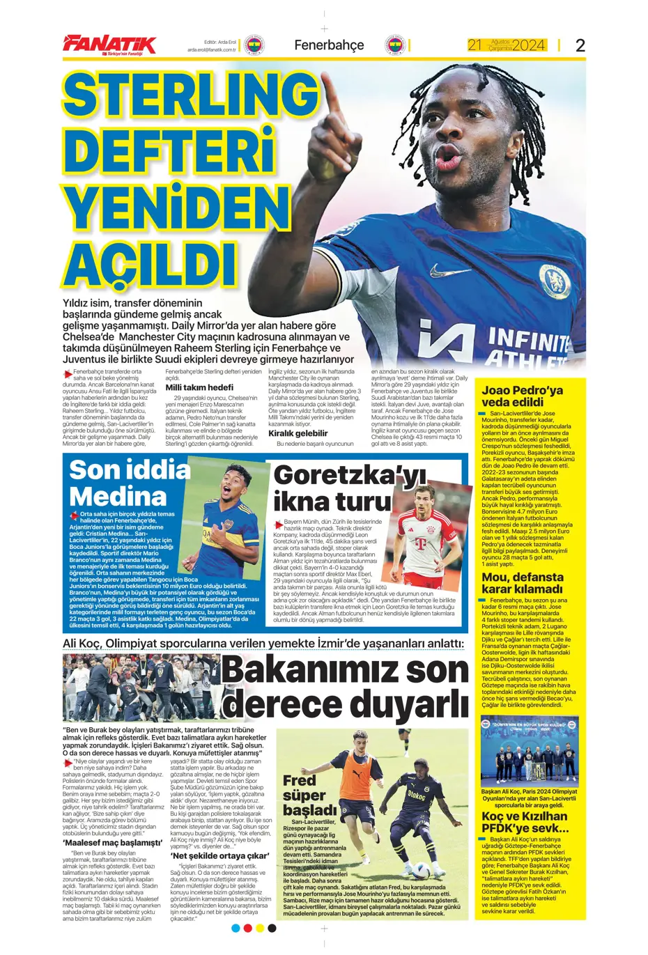 "Dev plan Anderson Talisca" | Sporun manşetleri - 6