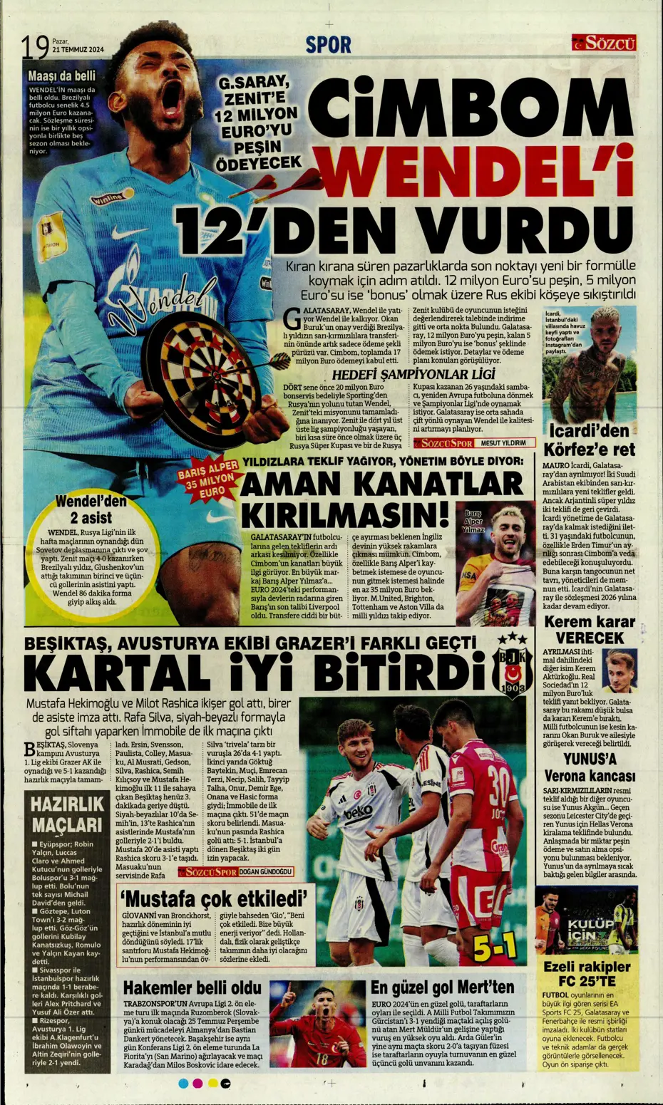 "Fenerbahçe'den Berge hamlesi" | Sporun Manşetleri (21 Temmuz 2024) - 32 "Fenerbahçe'den Berge hamlesi" | Sporun Manşetleri (21 Temmuz 2024) - 32