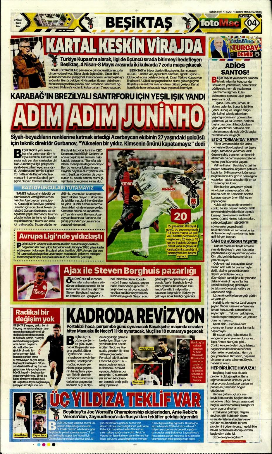 "Fenerbahçe'de tarihi gün" | Sporun manşetleri (2 Nisan 2024) - 12 "Fenerbahçe'de tarihi gün" | Sporun manşetleri (2 Nisan 2024) - 12