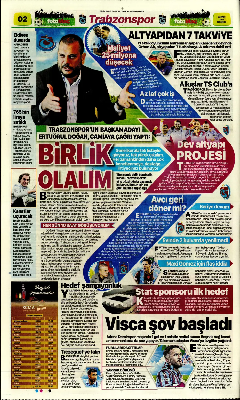"Jesus'un derbi motivasyonu" - Gazete manşetleri (23 Mart 2023) - 9