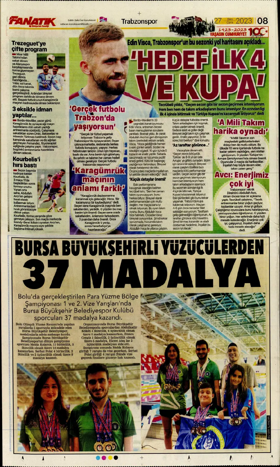 "Yüzyılın Fener'i" | Sporun manşetleri (27 Ekim 2023) - 8