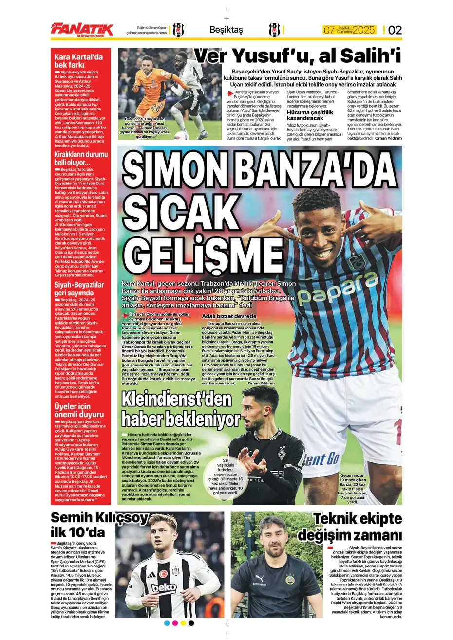 "Osayi, Beşiktaş'a doğru" | Sporun manşetleri (7 Haziran 2025) - 6