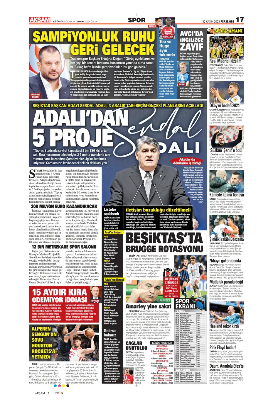 "Çok büyüksün Hakim Bey" | Sporun manşetleri (30 Kasım 2023) - 2 "Çok büyüksün Hakim Bey" | Sporun manşetleri (30 Kasım 2023) - 2