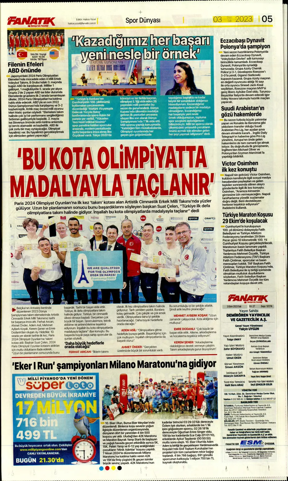 "İşte Okan Buruk'un imha planı" | Sporun manşetleri (3 Ekim 2023) - 8