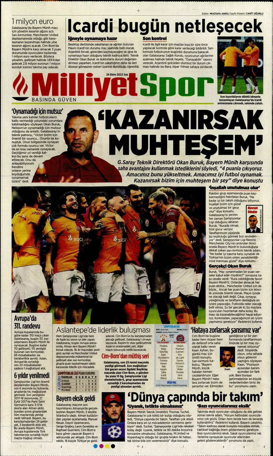 "Yine destan gecesi olsun" | Sporun Manşetleri - 23
