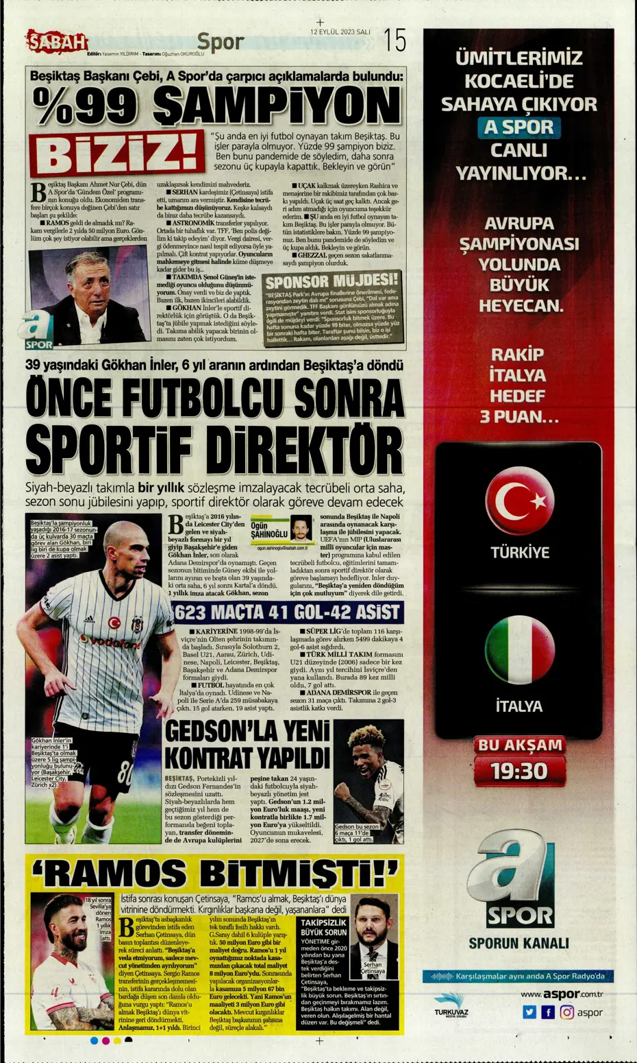 "Kartal'da Lingard sürprizi" | Sporun manşetleri (12 Eylül 2023) - 22