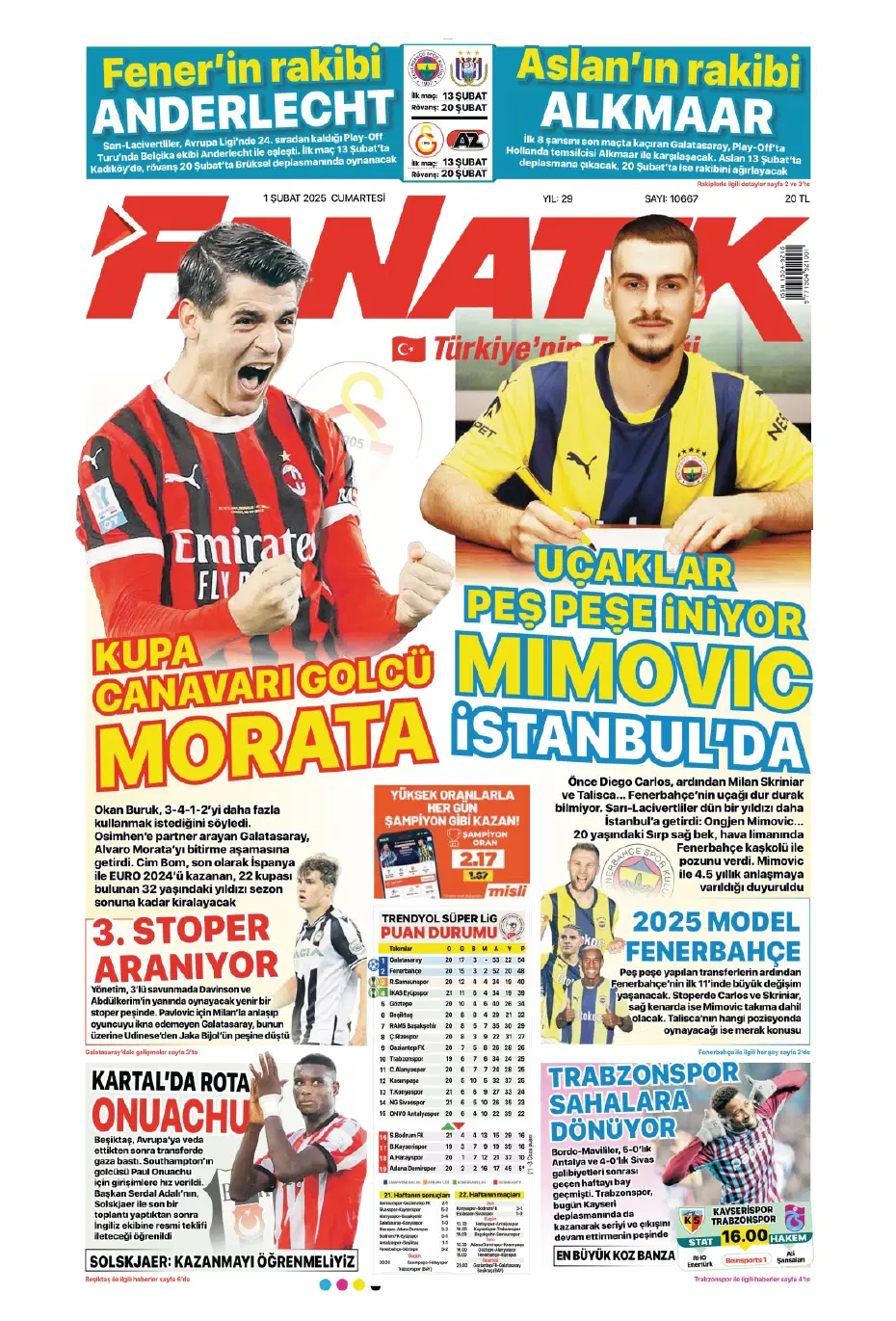 "Morata geliyor" | Sporun manşetleri - 3