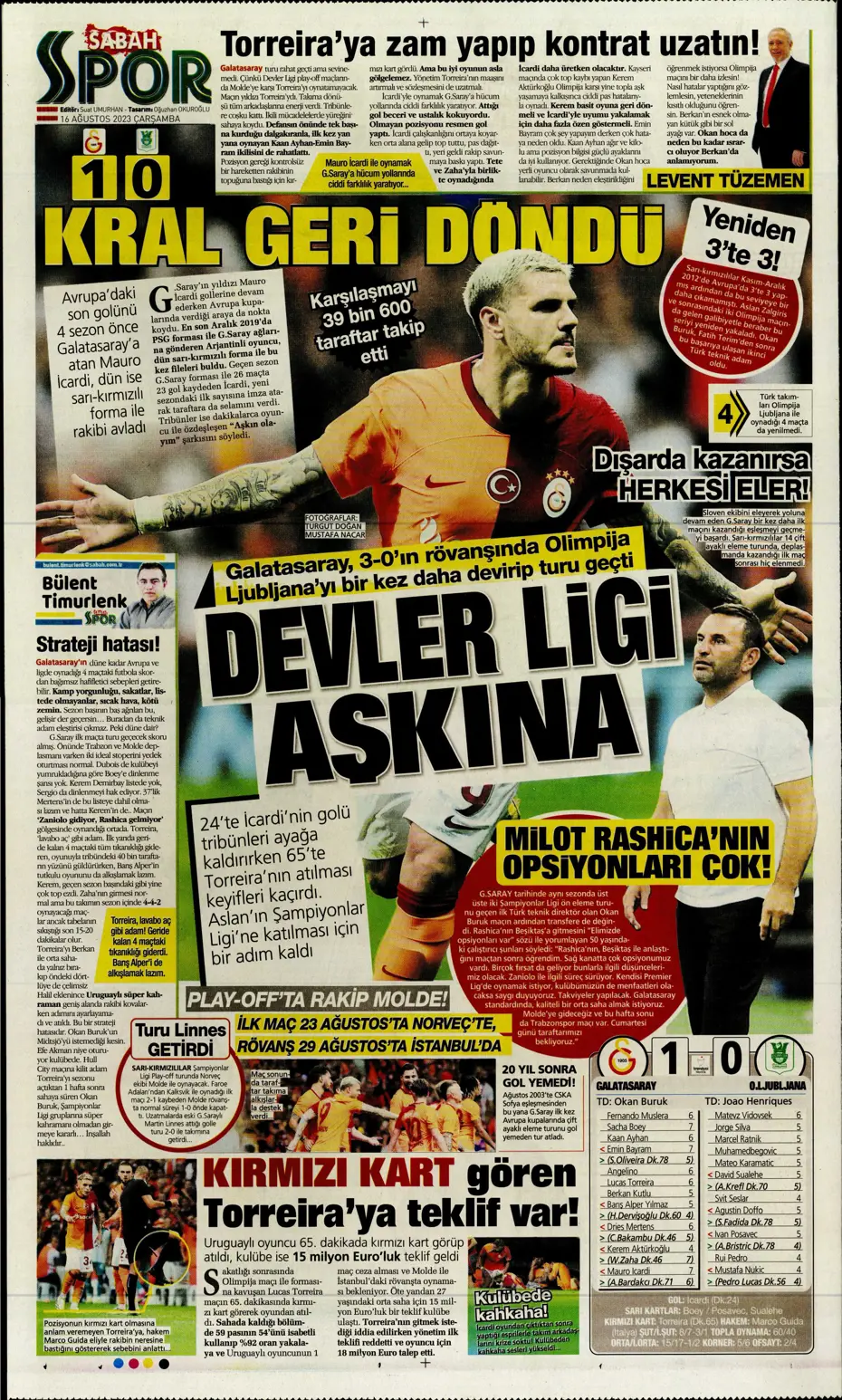 "Devler Ligi'ne kaldı 1 adım" | Sporun Manşetleri - 26