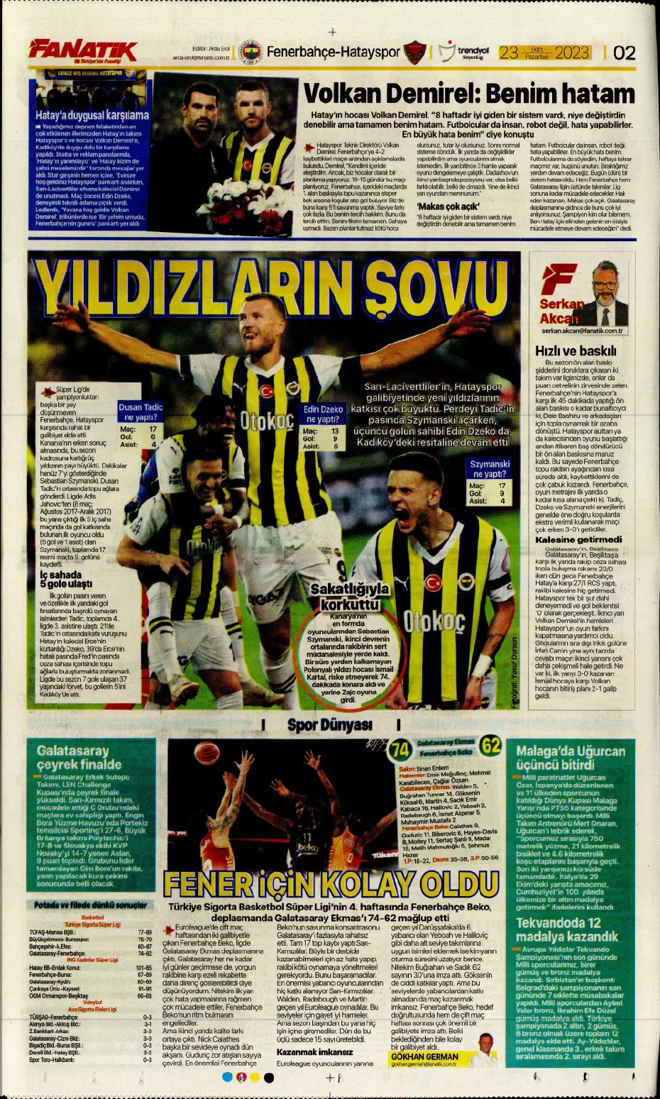 "Rekorları kıra kıra zirvede" | Sporun manşetleri (23 Ekim 2023) - 5 "Rekorları kıra kıra zirvede" | Sporun manşetleri (23 Ekim 2023) - 5