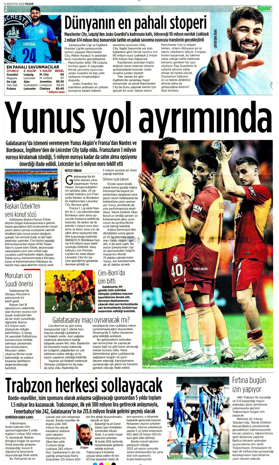 "Fener'e dünya yıldızı" | Sporun Manşetleri (6 Ağustos 2023) - 18