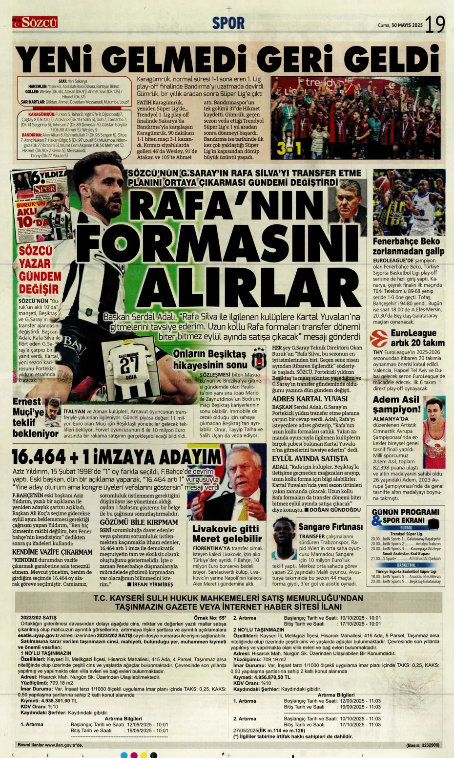 "Leroy Sane için büyük kapışma" | Sporun manşetleri - 31