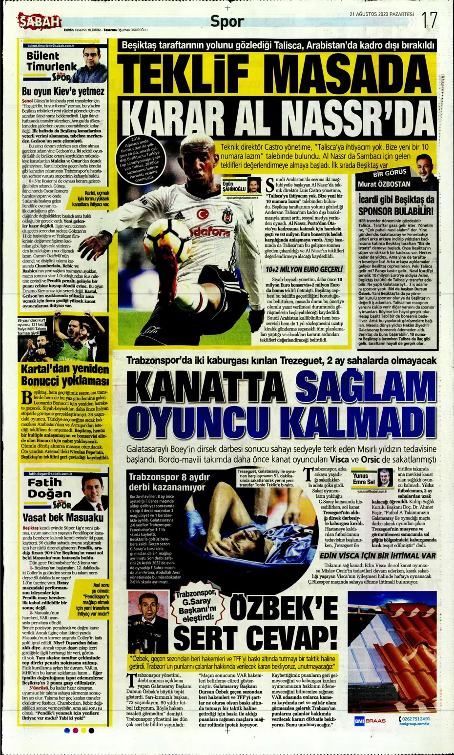 "Kara Kartal'a 90+4'te şok" | Sporun manşetleri (21 Ağustos 2023) - 32