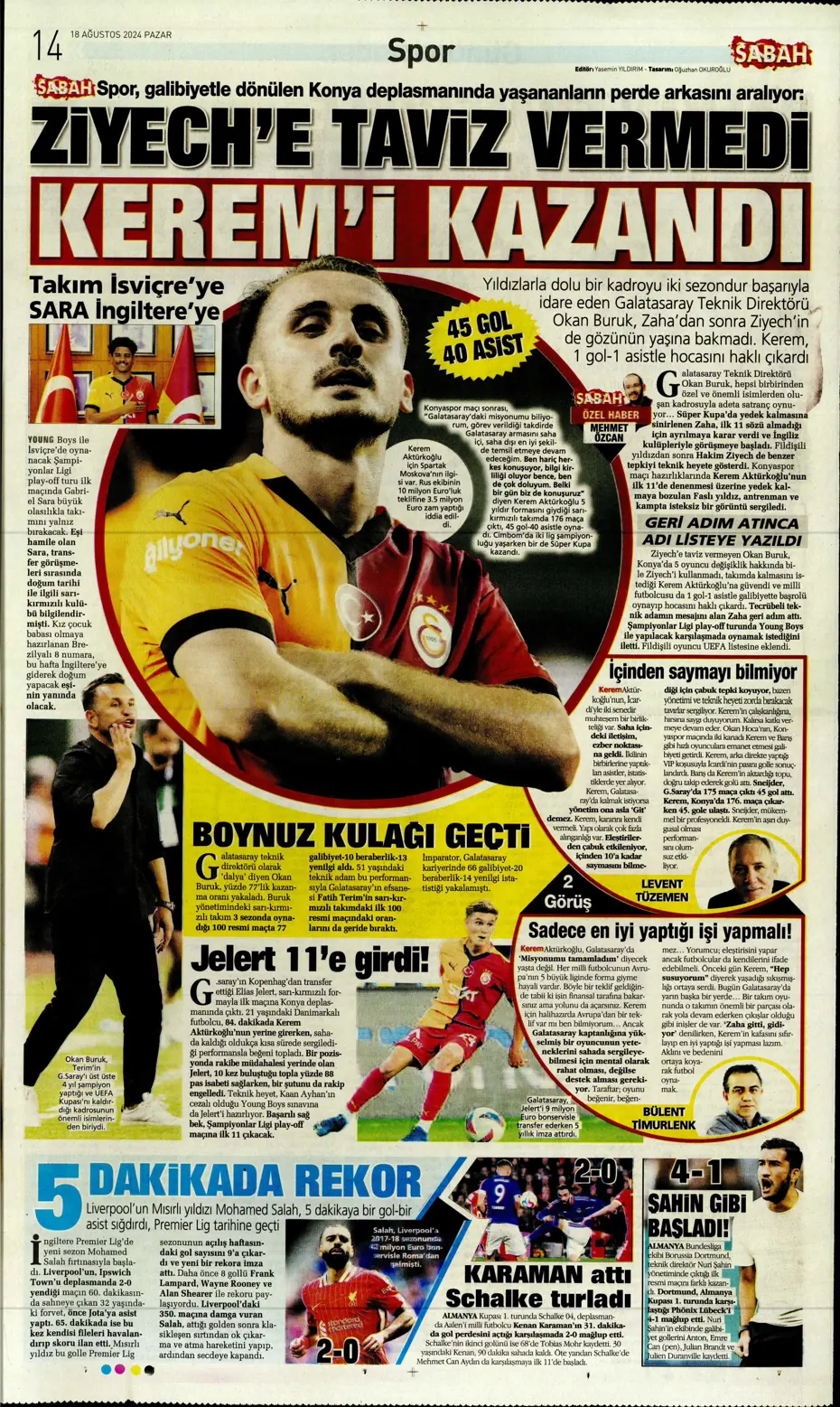 "Aslan'da Ziyech bilmecesi" | Sporun manşetleri (18 Ağustos 2024) - 29 "Aslan'da Ziyech bilmecesi" | Sporun manşetleri (18 Ağustos 2024) - 29