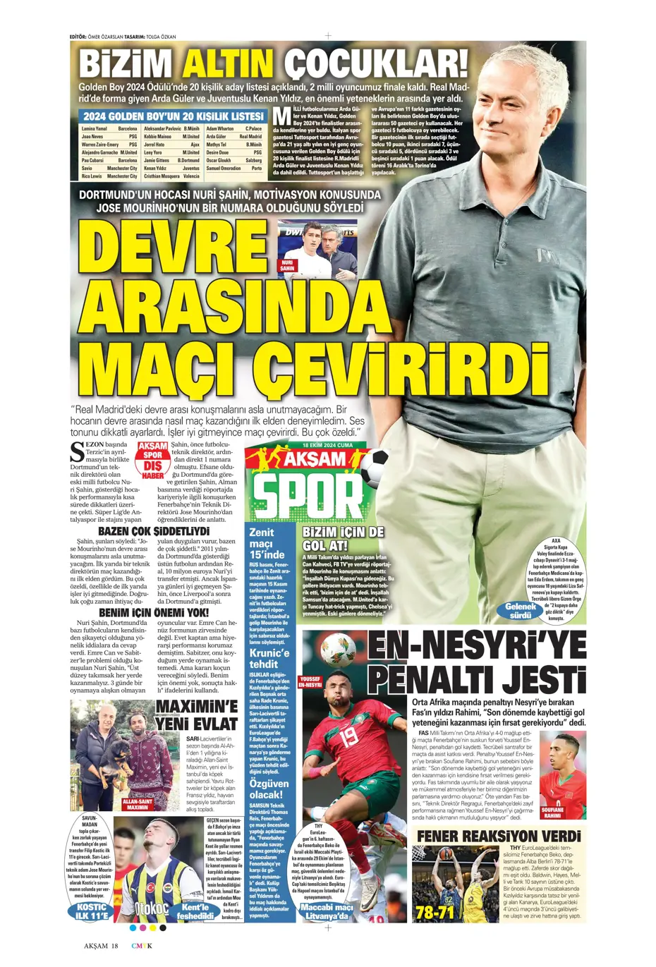 "Fenerbahçe'ye 1 milyar euroluk bomba" | Sporun manşetleri (18 Ekim 2024) - 2