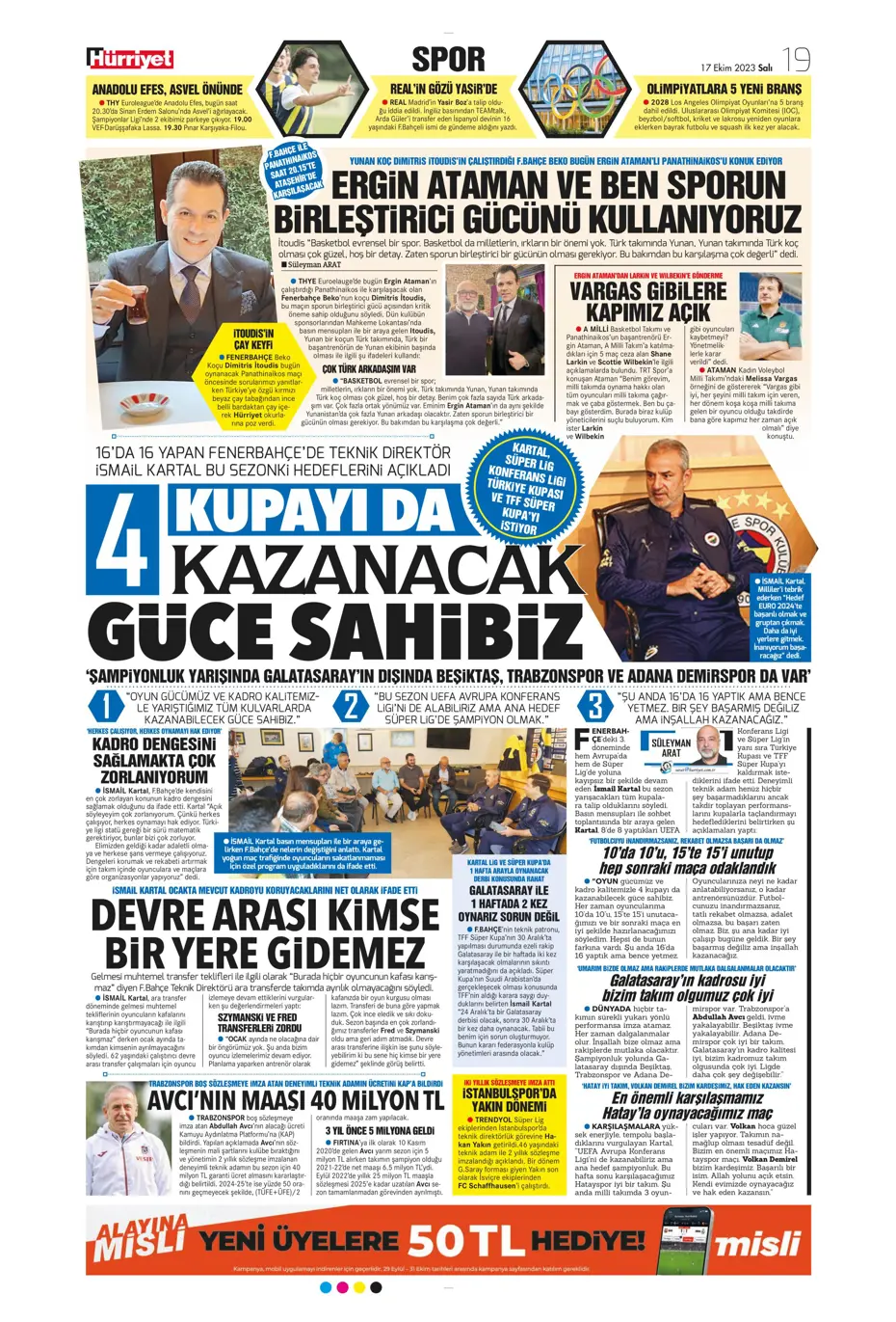 "Türk duvarı Abdülkerim Bardakcı" | Sporun manşetleri (17 Ekim 2023) - 21 "Türk duvarı Abdülkerim Bardakcı" | Sporun manşetleri (17 Ekim 2023) - 21